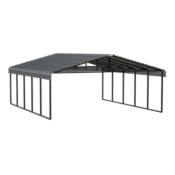 Arrow Storage Products Carport 20 ft. x 24 ft. x 9 ft. Charcoal CPHC202409